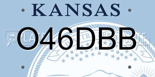 O46DBB Kansas License Plate