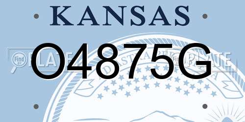 O4875G Kansas License Plate