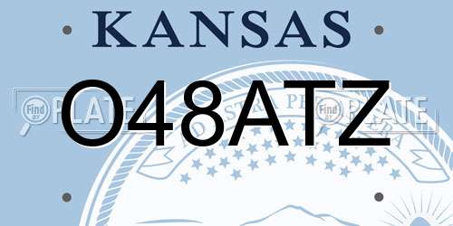 O48ATZ Kansas License Plate