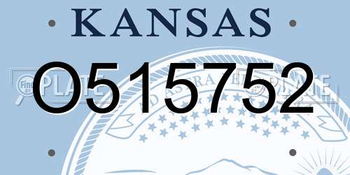 O515752 Kansas License Plate