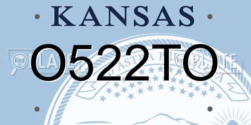 O522TO Kansas License Plate