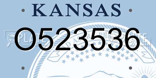 O523536 Kansas License Plate