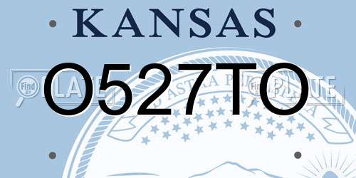 O527TO Kansas License Plate
