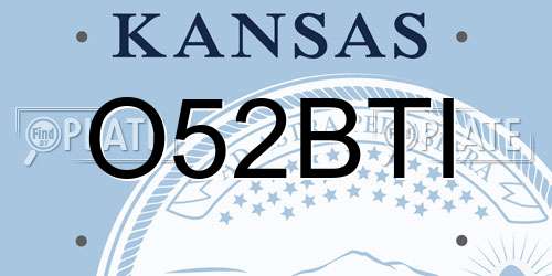 O52BTI Kansas License Plate