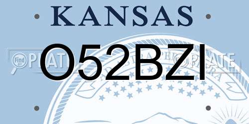 O52BZI Kansas License Plate