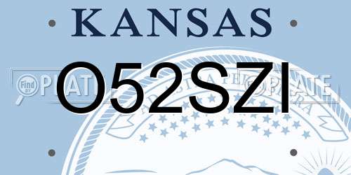 O52SZI Kansas License Plate