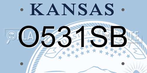 O531SB Kansas License Plate