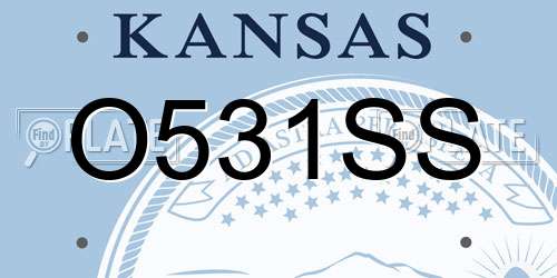 O531SS Kansas License Plate
