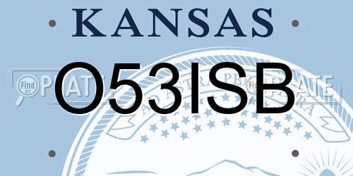 O53ISB Kansas License Plate