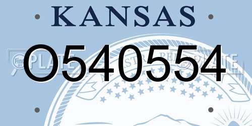 O540554 Kansas License Plate
