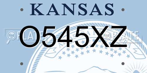 O545XZ Kansas License Plate