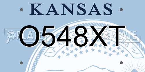 O548XT Kansas License Plate