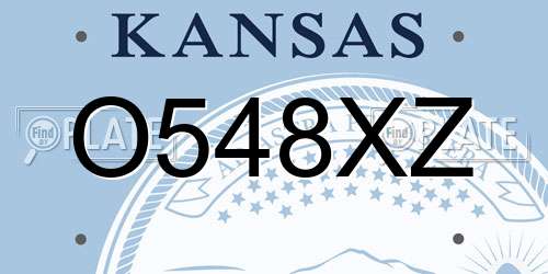 O548XZ Kansas License Plate