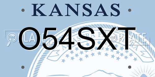O54SXT Kansas License Plate