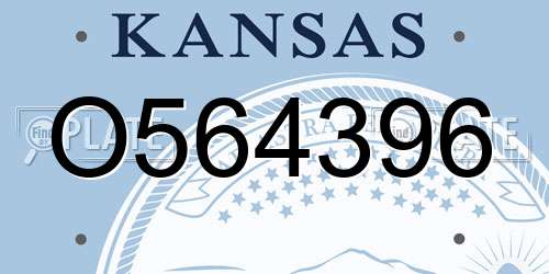O564396 Kansas License Plate