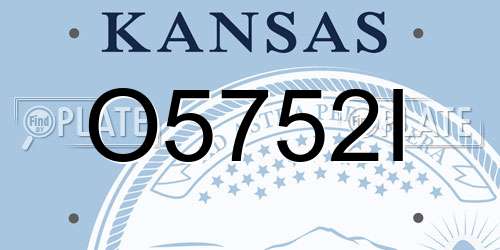 O5752I Kansas License Plate