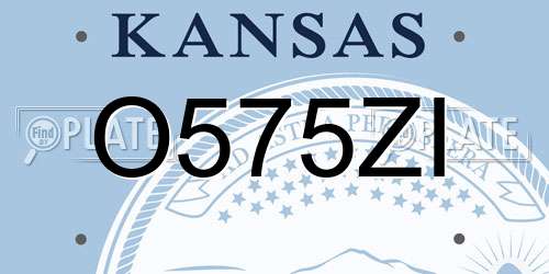 O575ZI Kansas License Plate