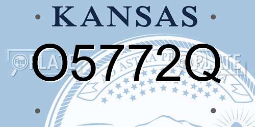 O5772Q Kansas License Plate