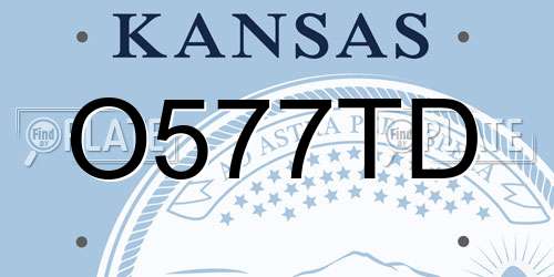 O577TD Kansas License Plate
