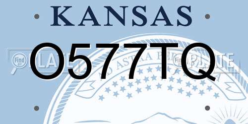O577TQ Kansas License Plate
