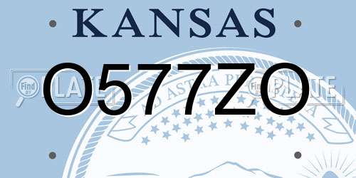 O577ZO Kansas License Plate