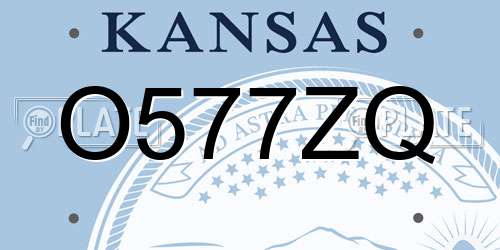 O577ZQ Kansas License Plate