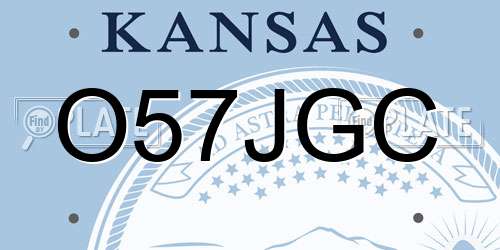 O57JGC Kansas License Plate