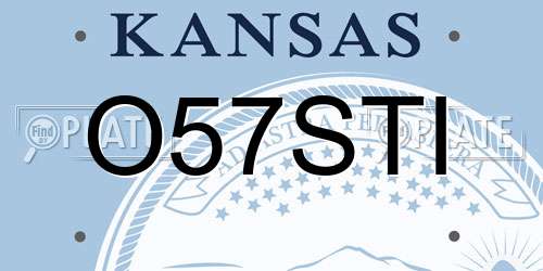 O57STI Kansas License Plate