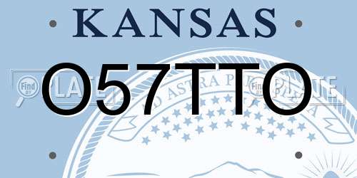 O57TTO Kansas License Plate