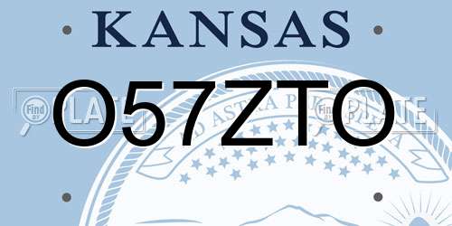 O57ZTO Kansas License Plate