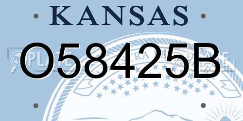 O58425B Kansas License Plate