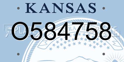O584758 Kansas License Plate