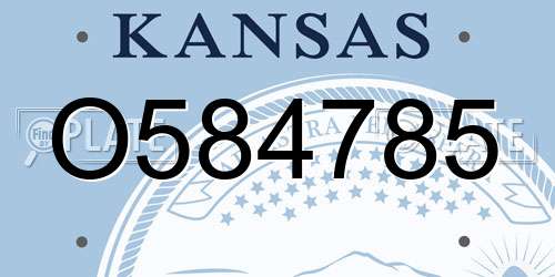 O584785 Kansas License Plate