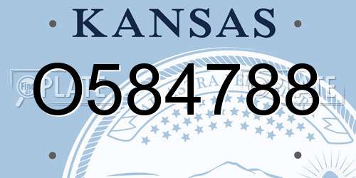 O584788 Kansas License Plate