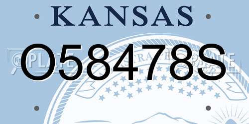 O58478S Kansas License Plate