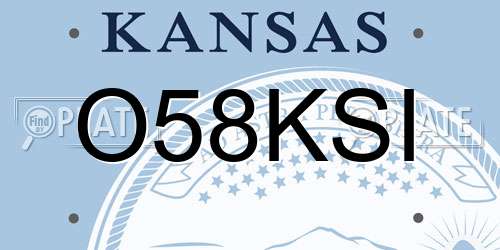 O58KSI Kansas License Plate