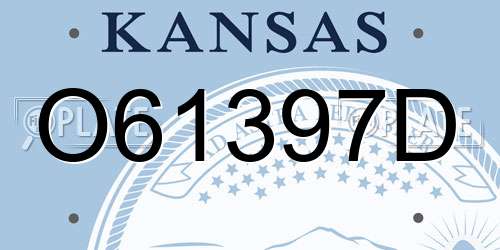O61397D Kansas License Plate