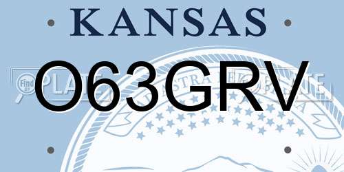 O63GRV Kansas License Plate