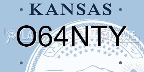 O64NTY Kansas License Plate