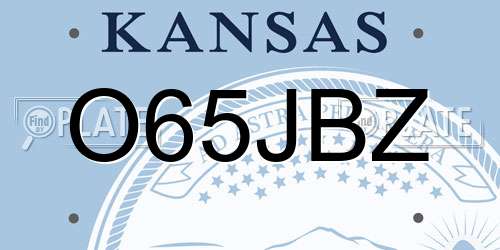 O65JBZ Kansas License Plate
