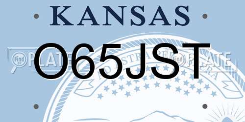 O65JST Kansas License Plate