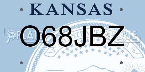O68JBZ Kansas License Plate