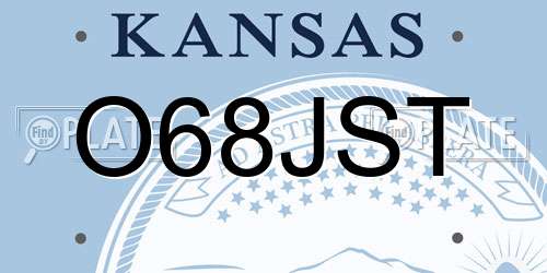 O68JST Kansas License Plate