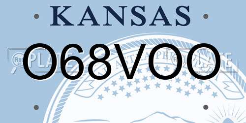 O68VOO Kansas License Plate
