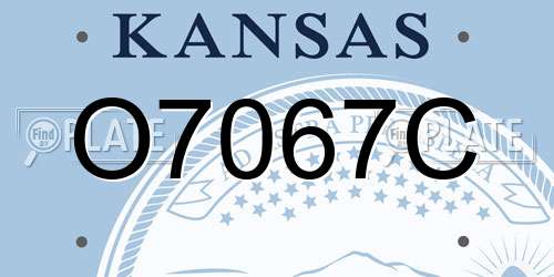 O7067C Kansas License Plate