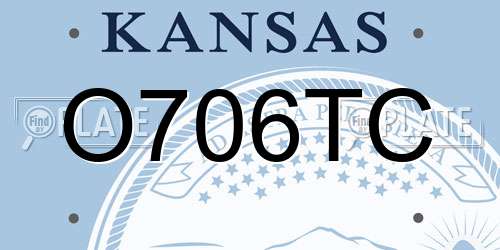 O706TC Kansas License Plate