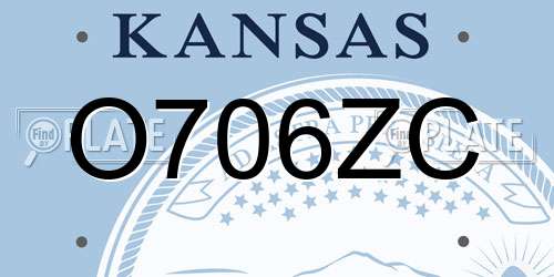 O706ZC Kansas License Plate