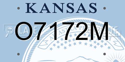 O7172M Kansas License Plate