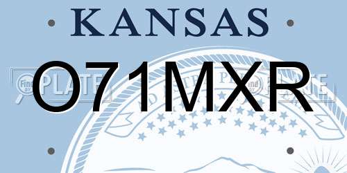 O71MXR Kansas License Plate