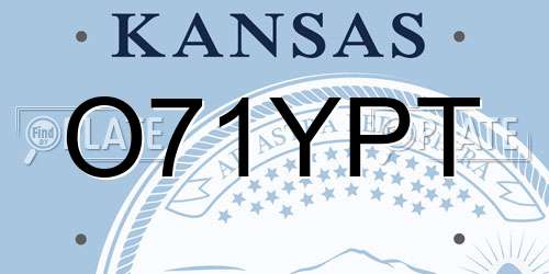 O71YPT Kansas License Plate